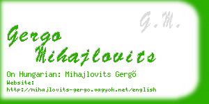 gergo mihajlovits business card