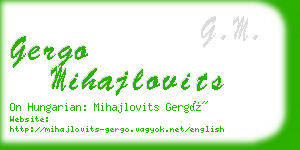 gergo mihajlovits business card